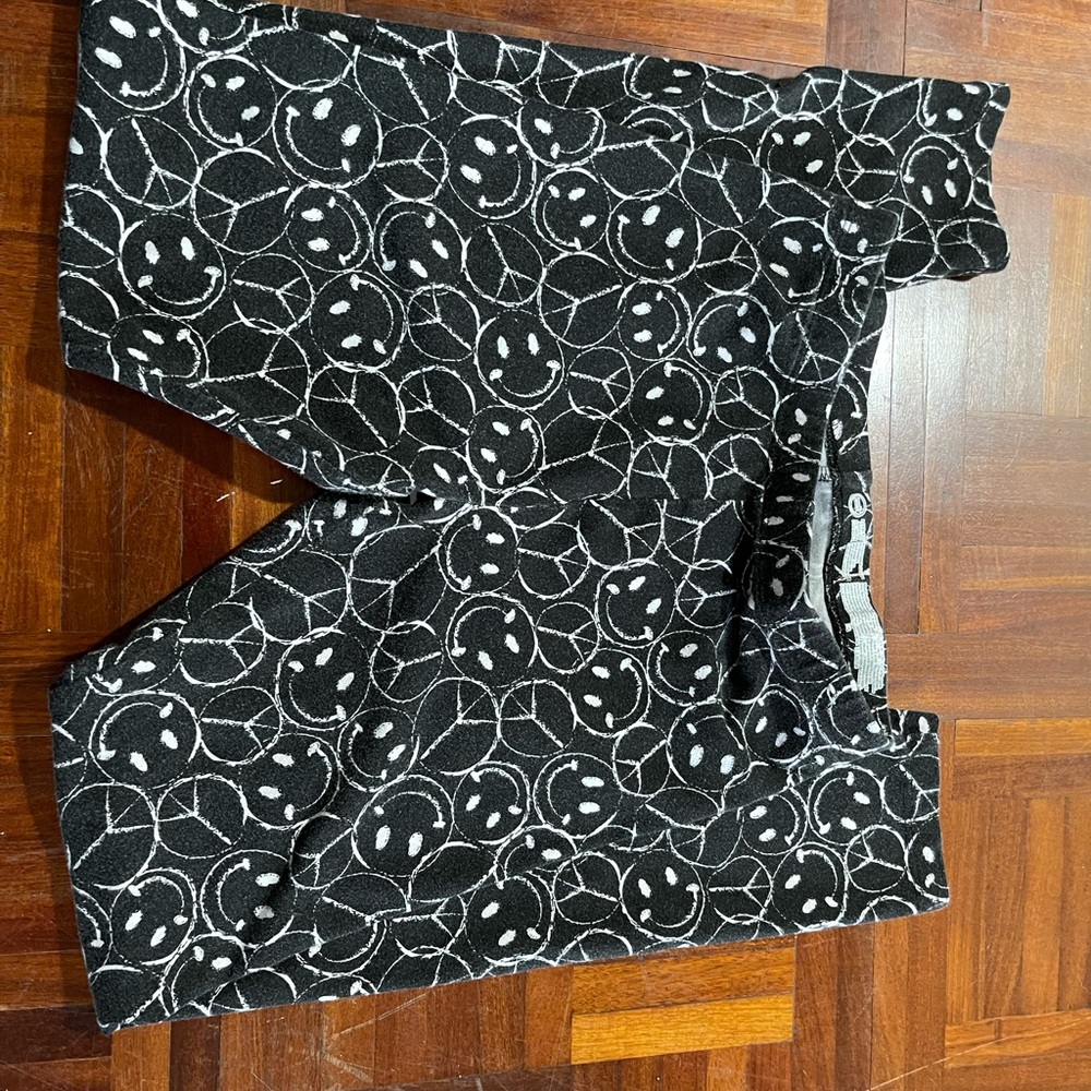 Black and White Smiley Face Shorts